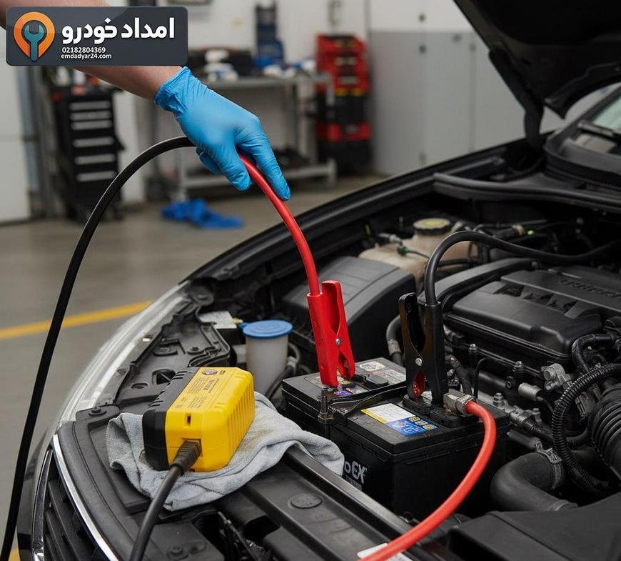 امداد خودرو تهران؛ چگونه سریعترین و مطمئنترین خدمت را انتخاب کنیم؟ راهاندازی باتری خودرو با بوستر ایمن