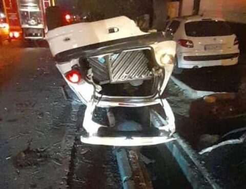 تصادف زنجیرهای در بزرگراه باقری به دنبال واژگونی پژو ۲۰۶ + تصاویر تصادف زنجیرهای در بزرگراه باقری به دنبال واژگونی پژو ۲۰۶ + تصاویر