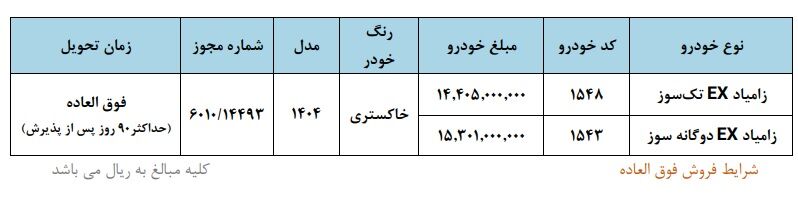 شرایط فروش: