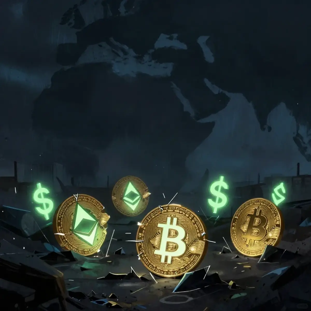 نوسانات ۴روزه رمزارزها در جنگ؛ سطوح قیمتی حیاتی در هم شکست