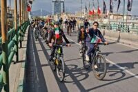 کاروان دوچرخه‌سواری «در رکاب ایران» دانش آموزان قزوینی