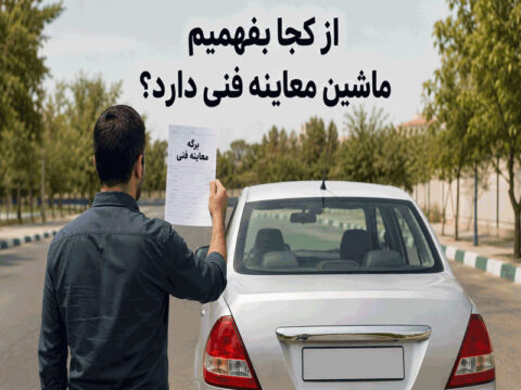 شخصی معاینه فنی ماشین را در دست دارد