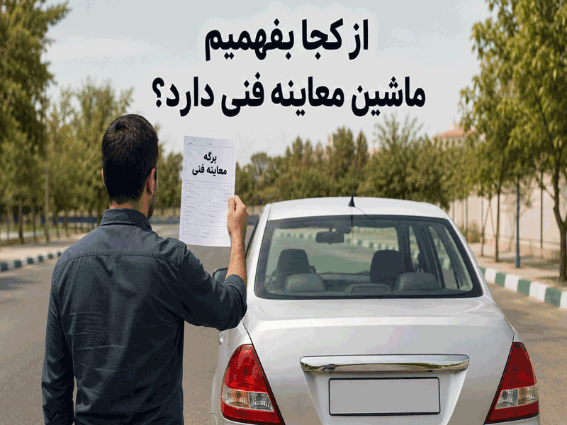 شخصی معاینه فنی ماشین را در دست دارد