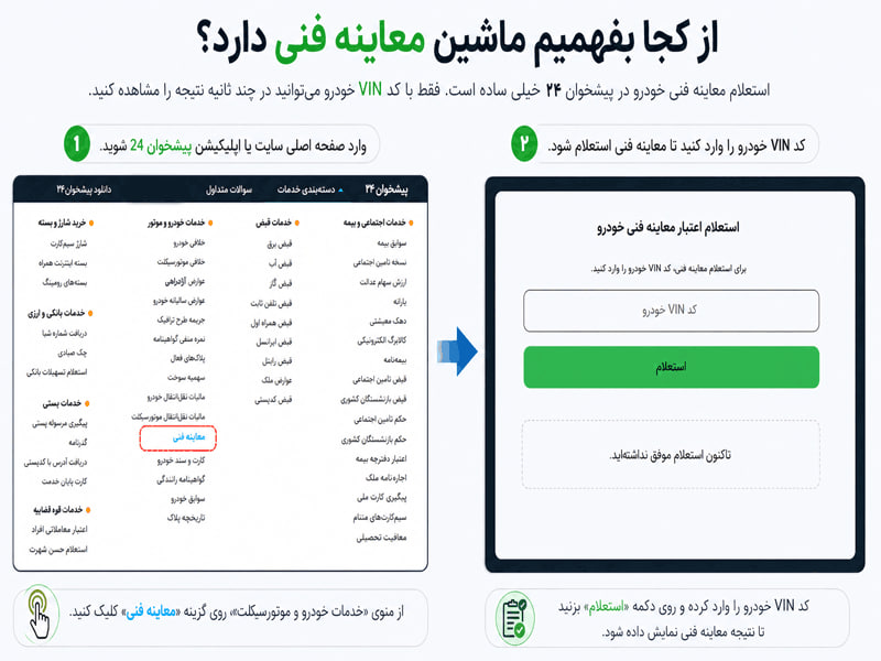 از کجا بفهمیم ماشین معاینه فنی دارد؟ آموزش استعلام تاریخ اعتبار معاینه فنی خودرو